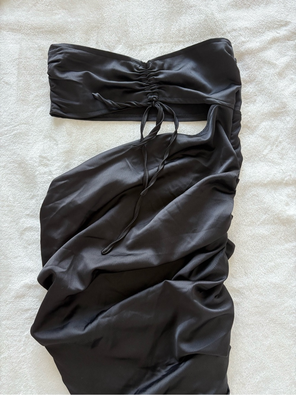 PLT Black Strapless Midi Dress